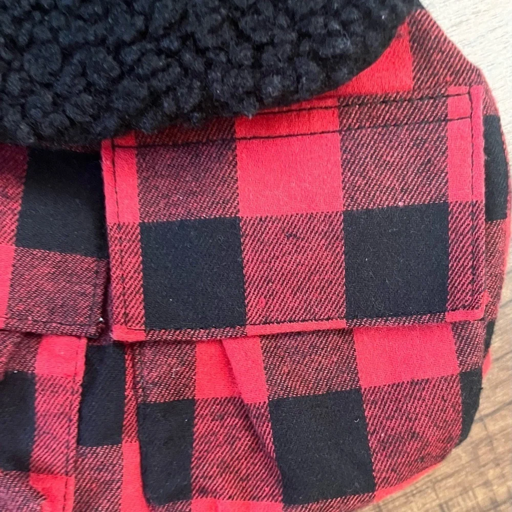 NWT buffalo check kids mini backpack red black cat & jack